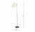 Dar Lighting Suffolk Antique Brass Rise and Fall with Cream Cotton Shade Floor Lamp