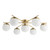 Dar Lighting Bombazine 7 Light Natural Brass and Opal Glass Semi Flush Ceiling Light - Clearance 