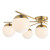 Dar Lighting Bombazine 7 Light Natural Brass and Opal Glass Semi Flush Ceiling Light - Clearance 