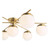 Dar Lighting Bombazine 7 Light Natural Brass and Opal Glass Semi Flush Ceiling Light - Clearance 