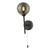 Dar Lighting Cohen Matt Black with Smoked Glass Wall Light