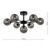 Dar Lighting Cohen 7 Light Matt Black with Smoked Glass Semi Flush Ceiling Light