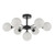 Dar Lighting Cohen 7 Light Matt Black with Opal Glass Semi Flush Ceiling Light