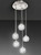 Franklite Tierney 5 Light Satin Nickel with Clear Glasses Cluster Pendant Light 
