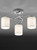 Franklite Hexx 3 Light Chrome with Cream Cylinder Semi Flush Ceiling Light 