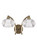 Franklite Ripple 2 Light Bronze with Ribbed Glass Wall Light 