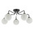 Dar Lighting Feya 5 Light Matt Black with Opal Glass Semi Flush Ceiling Light