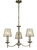 Franklite Petrushka 3 Light Bronze with Transparent Gold Shade Pendant Light 