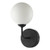 Dar Lighting Feya Matt Black with Opal Glass Wall Light