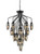 Franklite Taper 22 Light Matt Black with Smoked Cut Glass Pendant Light 