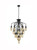 Franklite Taper 22 Light Matt Black with Amber Cut Glass Pendant Light 