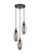 Franklite Taper 3 Light Black with Smoked Cut Glass Cluster Pendant Light 