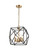 Franklite Anglit 4 Light Black with Gold Caged Pendant Light 