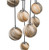 Dar Lighting Mikara 12 Light Polished Chrome with Planet Glass 2.5mtr Cluster Pendant