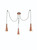 Franklite Happy 3 Light Copper with Black Rings Cluster Pendant Light 
