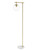 Franklite Avenue Matt Brass on White Marble with Clear Shade Floor Lamp 