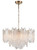 Franklite Icicle 10 Light Aged Brass with Ice Cubed Panels Pendant Light 