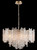 Franklite Icicle 10 Light Aged Brass with Ice Cubed Panels Pendant Light 