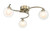 Dar Lighting Nakita 3 Light Antique Brass with Clear and Opal Glass Semi Flush Ceiling Light
