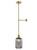 Franklite Tranquil Aged Brass with Smoked Ribbed Diffuser Pendant Light 