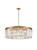 Franklite Perdita 10 Light Brushed Brass with Crystal Drops Pendant Light 