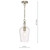 Dar Lighting Nida Antique Brass with Seeded Glass Pendant Light