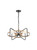 Franklite Kasteel 4 Light Dark Antique Bronze and Brushed Brass Ringed Pendant Light 