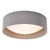 Dar Lighting Nysa 2 Light Grey Faux Silk 40cm Flush Ceiling Light