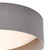 Dar Lighting Nysa 2 Light Grey Faux Silk 40cm Flush Ceiling Light