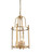 Franklite Drayton 4 Light Antique Gold with Clear Glass Lantern Dual Mount Pendant Light 