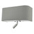 Dar Lighting Ronda 3 Light Grey Faux Silk Shade with LED Reading Light Wall Light