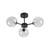Oaks Lighting Ashurst 3 Light Black with Clear Sphere Semi Flush Light 