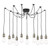 Dar Lighting Waco 10 Light Antique Brass and Matt Black Pendant Light