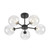 Oaks Lighting Ashurst 5 Light Black with Clear Sphere Semi Flush Light 