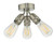 Dar Lighting Yao 3 Light Satin Nickel Flush Ceiling Light