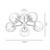 Oaks Lighting Charlton 5 Light Antique Brass with Clear Diffuser Semi Flush Ceiling Light 