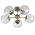 Oaks Lighting Charlton 5 Light Antique Brass with Clear Diffuser Semi Flush Ceiling Light 