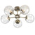 Oaks Lighting Charlton 5 Light Antique Brass with Clear Diffuser Semi Flush Ceiling Light 