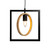Oaks Lighting Finley Black with Wood Circle Pendant Light 