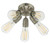 Dar Lighting Yao 5 Light Satin Nickel Flush Ceiling Light