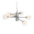 Oaks Lighting Harren 6 Light Chrome with Clear and Opal Diffuser Pendant Light 