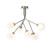 Oaks Lighting Harren 6 Light Chrome with Clear and Opal Diffuser Semi Flush Ceiling Light 