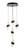 Oaks Lighting Zanthus 5 Light Black with Clear LED Cluster Pendant Light 