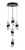 Oaks Lighting Zanthus 5 Light Black with Clear LED Cluster Pendant Light 