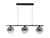 Oaks Lighting Kadina 3 Light Black with Smoked Glass LED Bar Pendant Light 