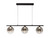 Oaks Lighting Kadina 3 Light Black with Smoked Glass LED Bar Pendant Light 