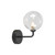 Oaks Lighting Ashurst Black with Clear Sphere Wall Light 