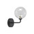 Oaks Lighting Ashurst Black with Clear Sphere Wall Light 