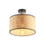 Oaks Lighting Havelock Black and Wood Semi Flush Ceiling Light 