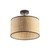 Oaks Lighting Havelock Black and Wood Semi Flush Ceiling Light 